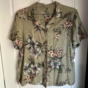 Tropical Floral Button Down Shirt